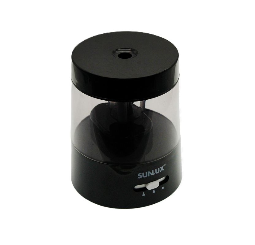 Temperamatite Elettrico Compatto 7,5 x 9 cm u2013 3 Funzioni, 2 Lame di Ricambio, Doppia Alimentazione (Batterie o Cavo Incluso), Ideale per Scuola, Ufficio