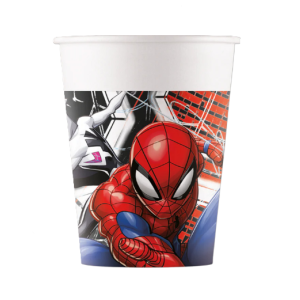 Bicchieri in carta spiderman 200ml, confezione da 8, bicchieri monouso per feste a tema marvel