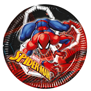 Piatti in carta spiderman 20cm, confezione da 8, piatti monouso feste a tema marvel
