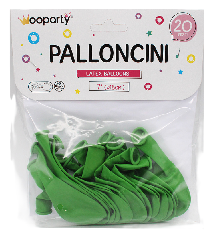 Palloncini in lattice verde confezione da 20