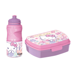Set scuola hello kitty bambina – portapranzo e borraccia 380 ml, pranzo e merenda, ideale per bambini