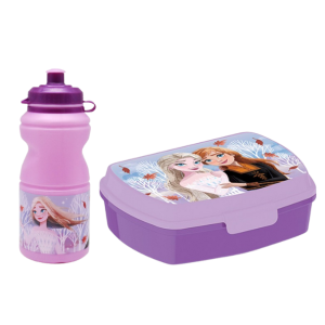 Set scuola frozen bambina – portapranzo e borraccia 380 ml, pranzo e merenda, ideale per bambini