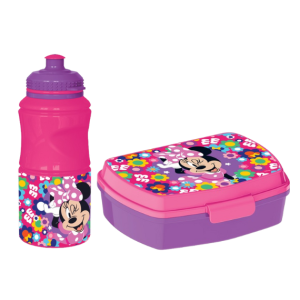 Set scuola minnie mouse bambina – portapranzo e borraccia 380 ml, pranzo e merenda, ideale per bambini