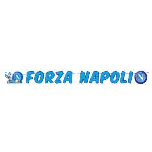 Festone forza napoli 600x25cm in carta, componibile, kit scritta maxi