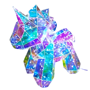 Lampada led unicorno 3d multicolore usb – luce notturna decorativa per camera bambini, cambio colori rgb, design olografico, con pulsante try me – 25x30 cm –