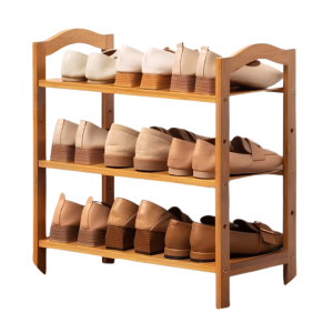 Scarpiera in legno bambù a 3 ripiani, 50x23x45 cm, scaffale porta scarpe naturale e salvaspazio per ingresso o camera