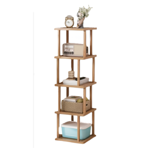 Scaffale in legno bambù a 5 ripiani, 30x30x118 cm, mensola salvaspazio naturale per bagno, cucina o soggiorno