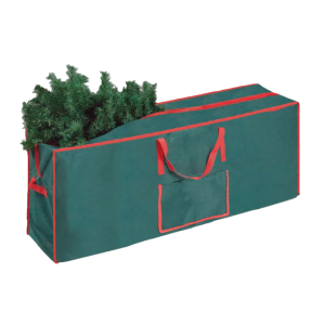 Custodia per albero di natale 125x30x25 cm – borsa porta albero impermeabile con doppia cerniera e maniglie – ideale per alberi fino a 180 cm – verde con bordo rosso