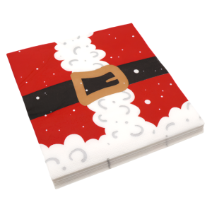 Tovaglioli natalizi in carta 33x33 cm, 100 tovaglioli, 2 veli, motivo babbo natale, ideali per feste, cene e decorazioni natalizie