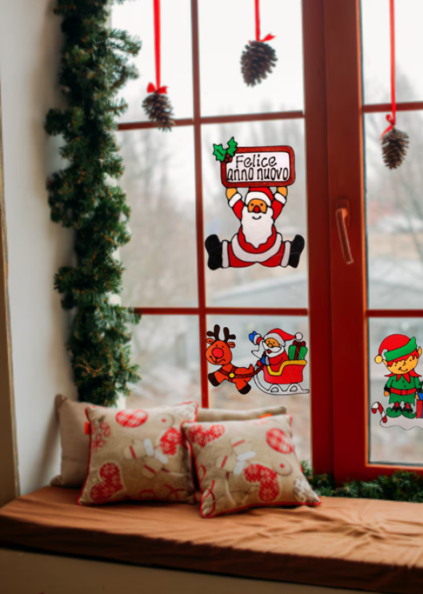 Vetrofanie Natalizie 35u00d745 cm