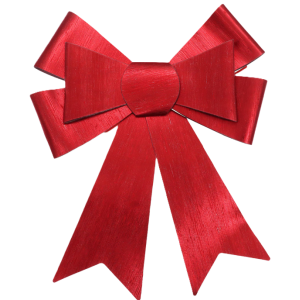 Fiocco natalizio rosso metal 20x25 cm – decorazione elegante per albero di natale, porte e addobbi festivi – ideale per interni ed esterni