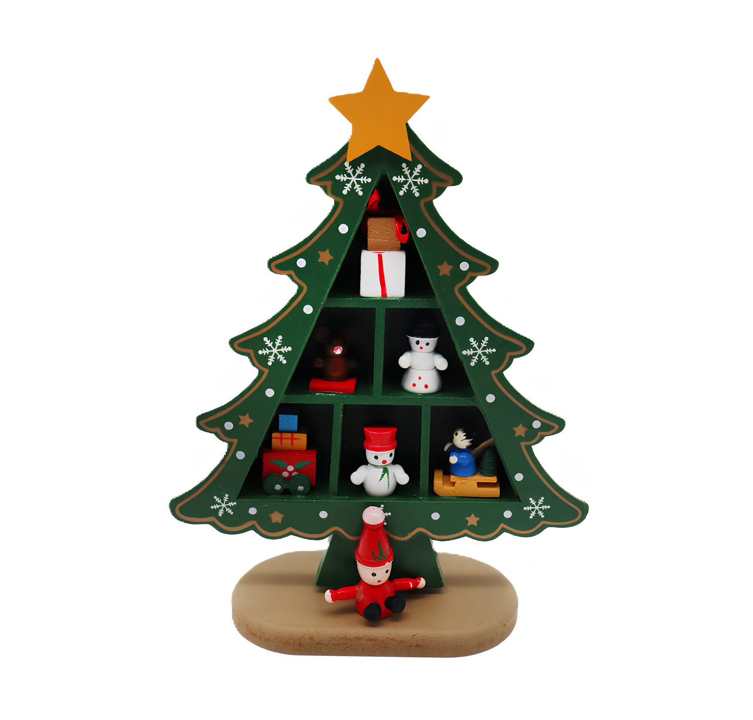 Decorazione di Natale u2013 Albero di Natale in Legno 18,5 cm, Addobbo Natalizio per Casa e Ufficio