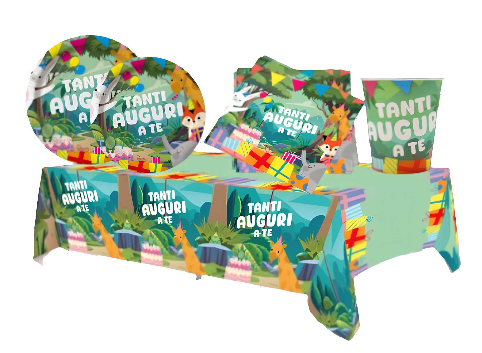 Set festa di compleanno Animali nella Giungla