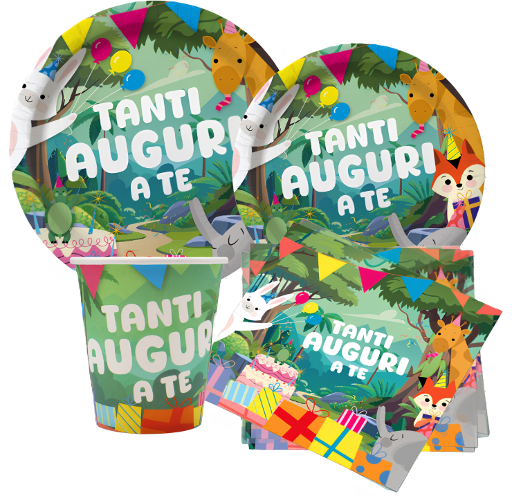 Set festa di compleanno Animali nella Giungla