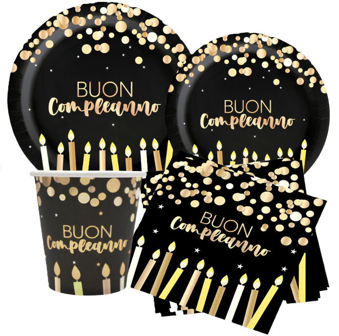 Set festa di compleanno Black