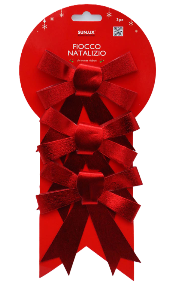 Fiocco di Natale Rosso Metal 