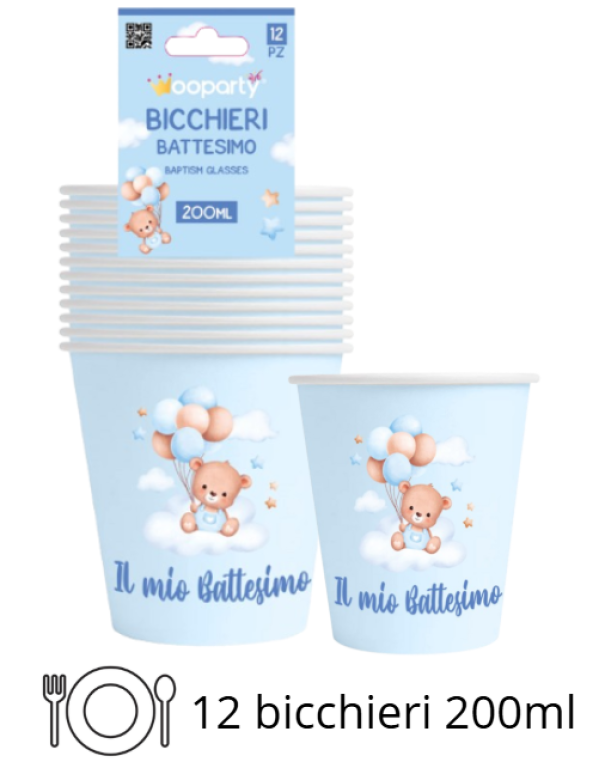 Set Tavola Battesimo bambino Celeste