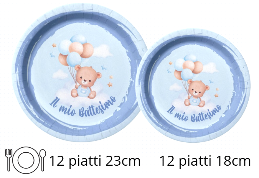 Set Tavola Battesimo bambino Celeste