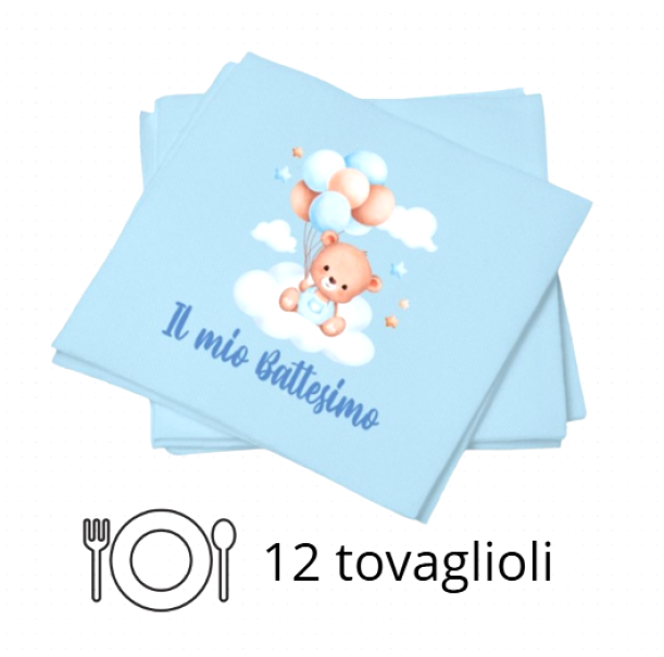 Set Tavola Battesimo bambino Celeste
