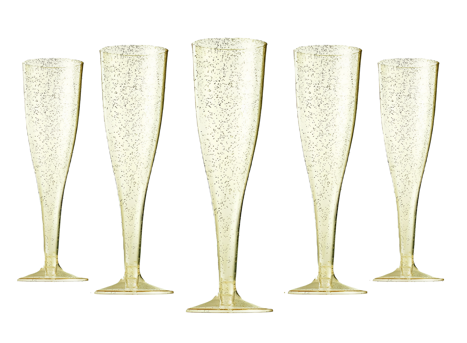 Set 24 Flute Oro Glitter in Plastica