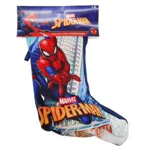 Calza con sopresa spiderman, calza con giocattoli e gadget, regalo di natale per bambini, calza befana per bambini personaggio animato