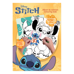Album da colorare stitch boy con stickers inclusi, libro da colorare per bambini, formato a4, attività creative con stitch