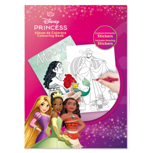 Album da colorare principesse con stickers inclusi, libro da colorare per bambini, formato a4, attività creative con princess
