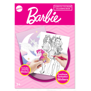 Album da colorare barbie con stickers inclusi, libro da colorare per bambini, formato a4, attività creative con barbie