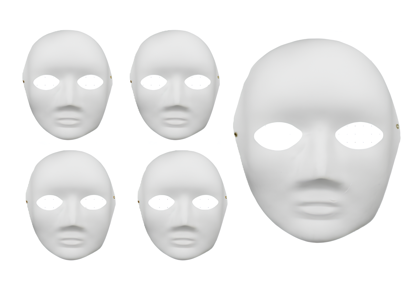Maschera da Decorare in Carta 22x18x8 cm 5 pezzi