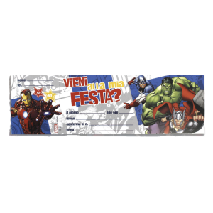 Biglietti inviti compleanno avengers 10 pezzi, festa a tema marvel