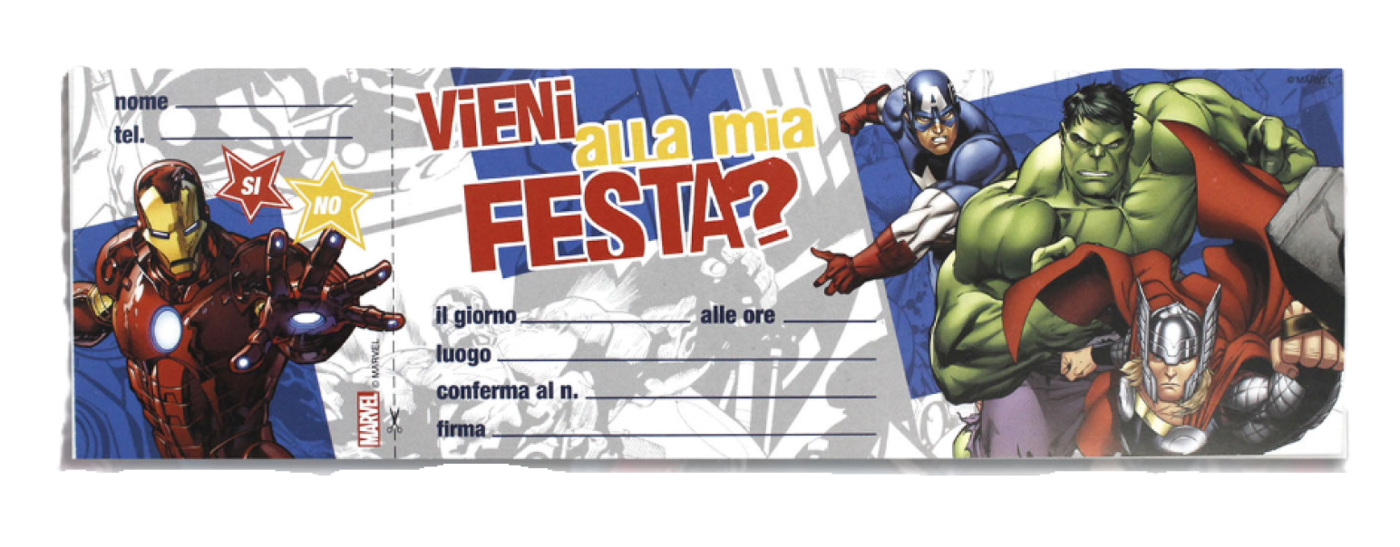 Biglietti inviti compleanno Avengers