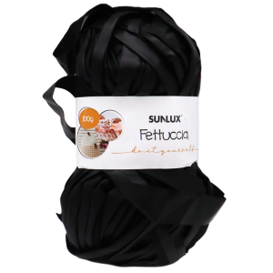 Fettuccia nera effetto pelle 100g, filato effetto pelle per borse, fettuccia spessa 2,5cm x 30m