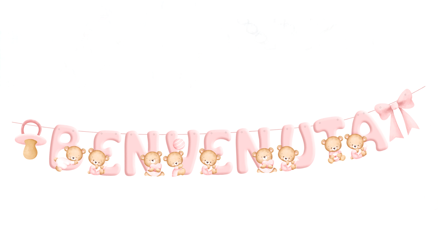 Festone Benvenuta In carta per nascita Bambina