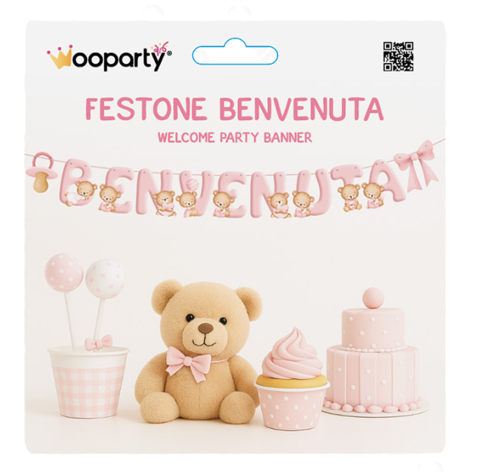Festone Benvenuta In carta per nascita Bambina