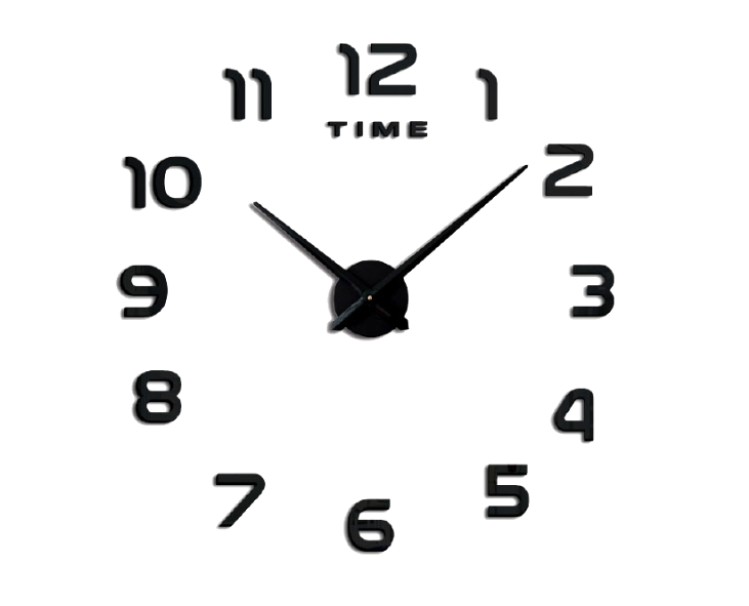 Orologio Adesivo da Parete Fai da Te Nero