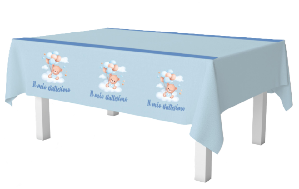 Tovaglia Battesimo Bambino Celeste 