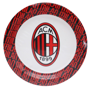 Piatti in carta milan 18cm, confezione da 8 piatti, decorazione festa a tema milan