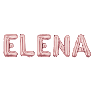 Palloncini nome elena, kit scritto con lettere rosa altezza 35cm