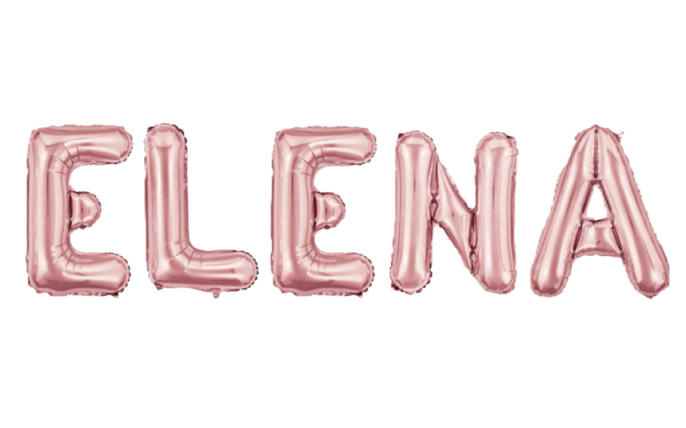 Palloncini nome Elena, kit scritto con lettere Rosa altezza 35cm