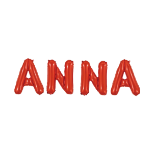 Palloncini nome anna, kit scritto colore rosso altezza 35cm