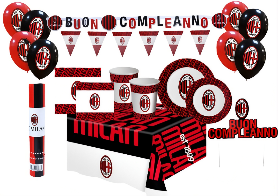 Kit Compleanno Milan per 24 Persone