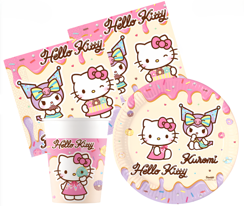 Kit Compleanno Hello Kitty per 8 Persone 