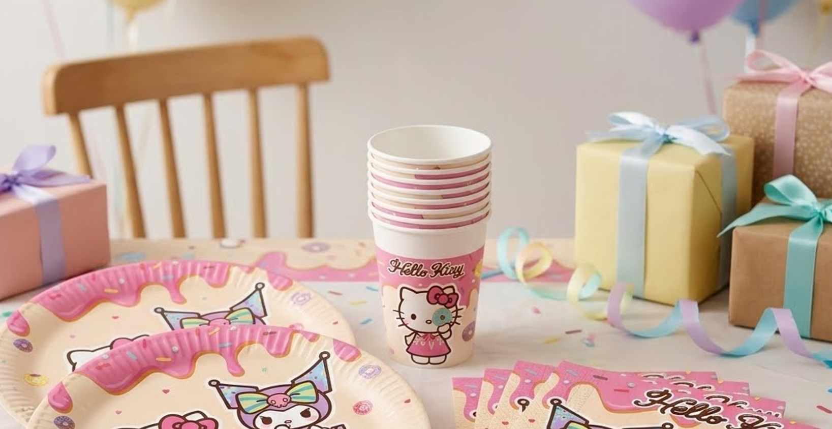 Kit Compleanno Hello Kitty per 8 Persone 