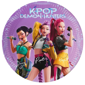 Piatti in carta k-pop demon hunters 19,5cm 8 pezzi