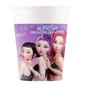 Bicchieri in carta 200ml k-pop demon hunters 8 pezzi