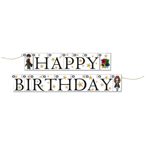 Festone happy birthday harry potter in carta 2,46 metri