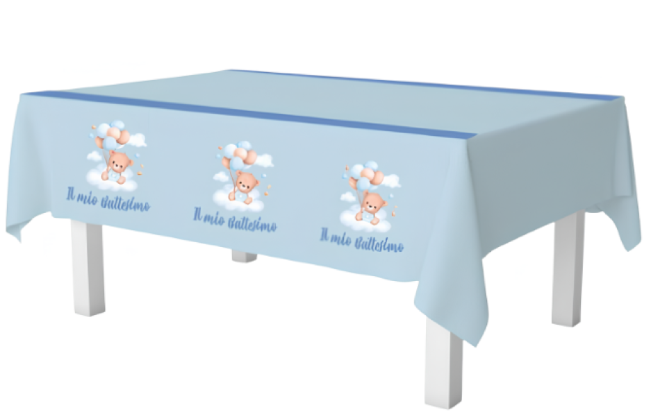 Set Battesimo bambino Celeste 24 ospiti 