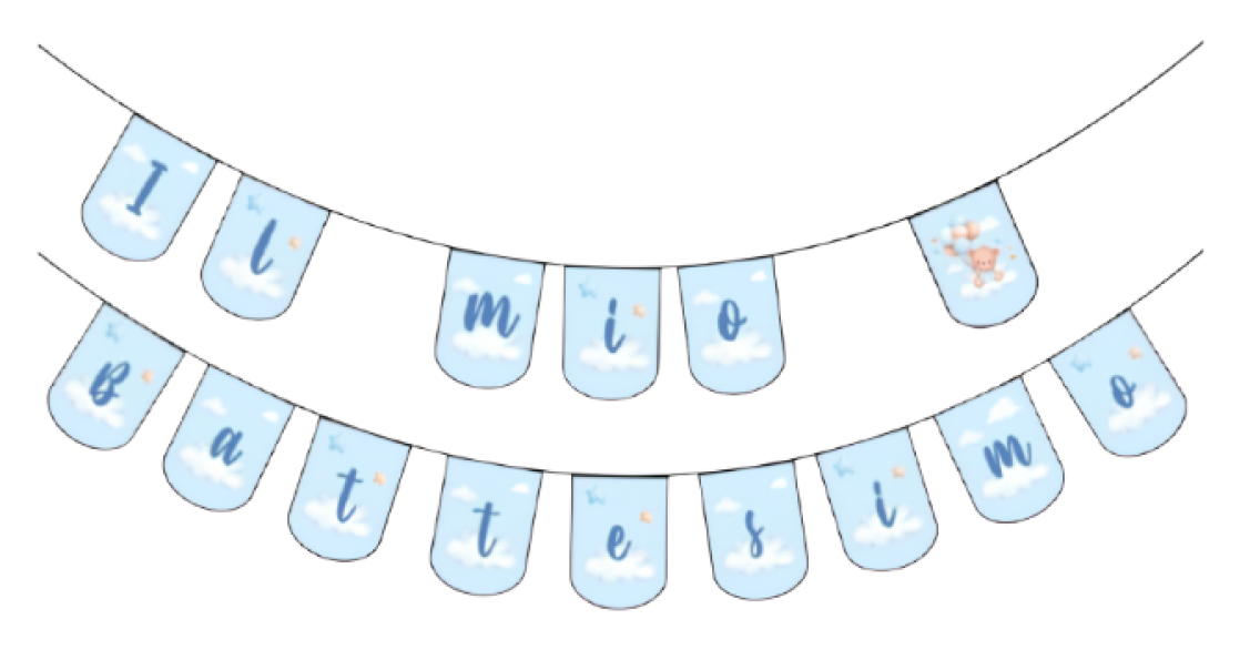 Set Battesimo bambino Celeste 24 ospiti 