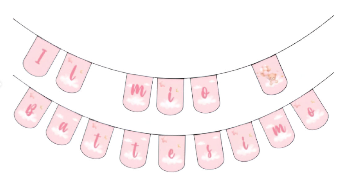 Set Battesimo bambina Rosa 24 ospiti