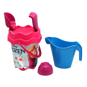 Set giochi mare disney frozen 5 pezzi per bambini – secchiello con accessori spiaggia, annaffiatoio, paletta, rastrello e formina – giocattoli mare estate bambina
